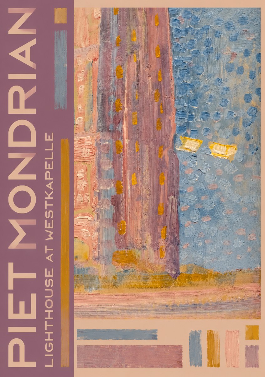 Piet Mondrian Lighthouse at Westkapelle No6 - Juliste