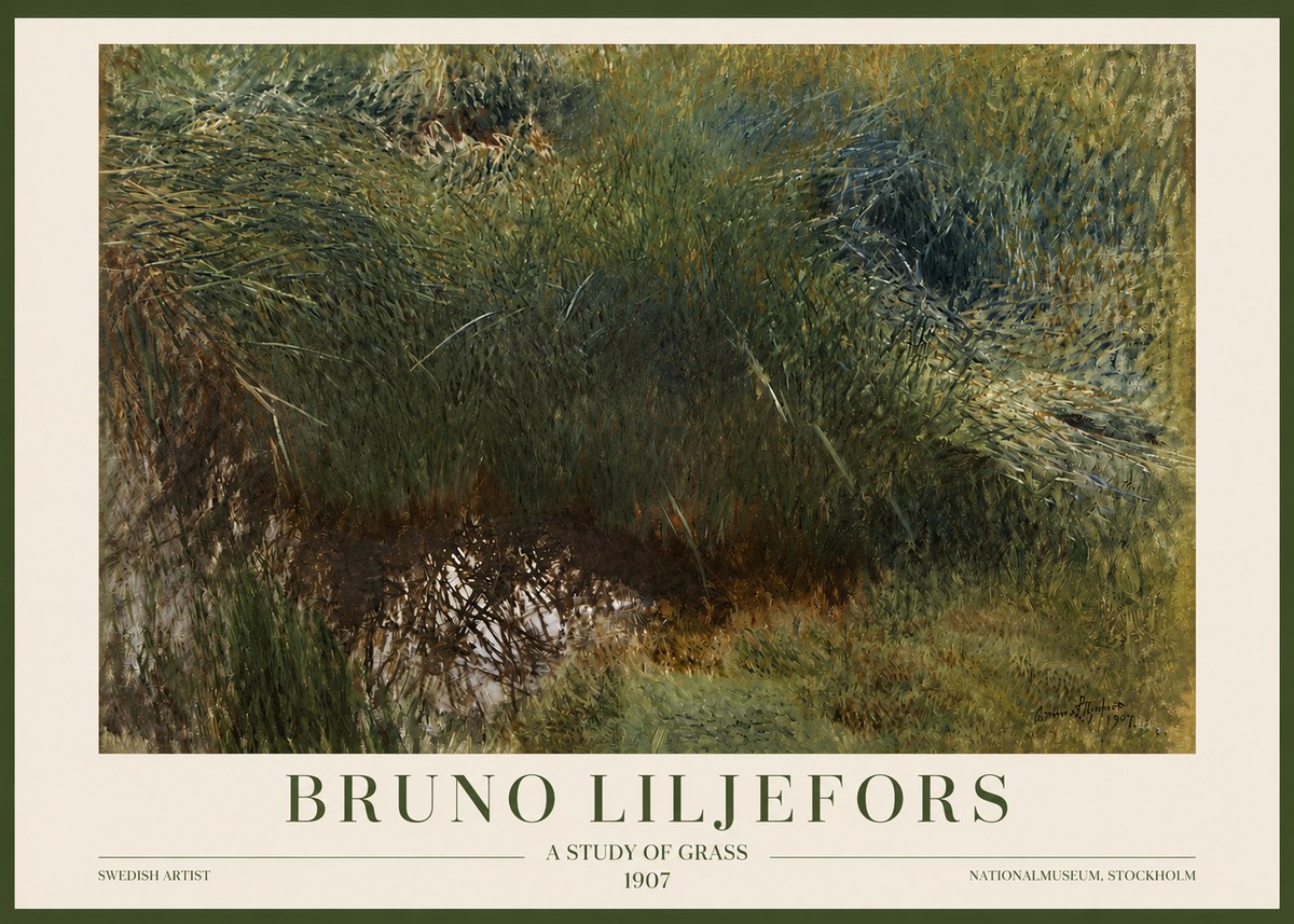 Bruno Liljefors A Study of Grass No3 - Juliste