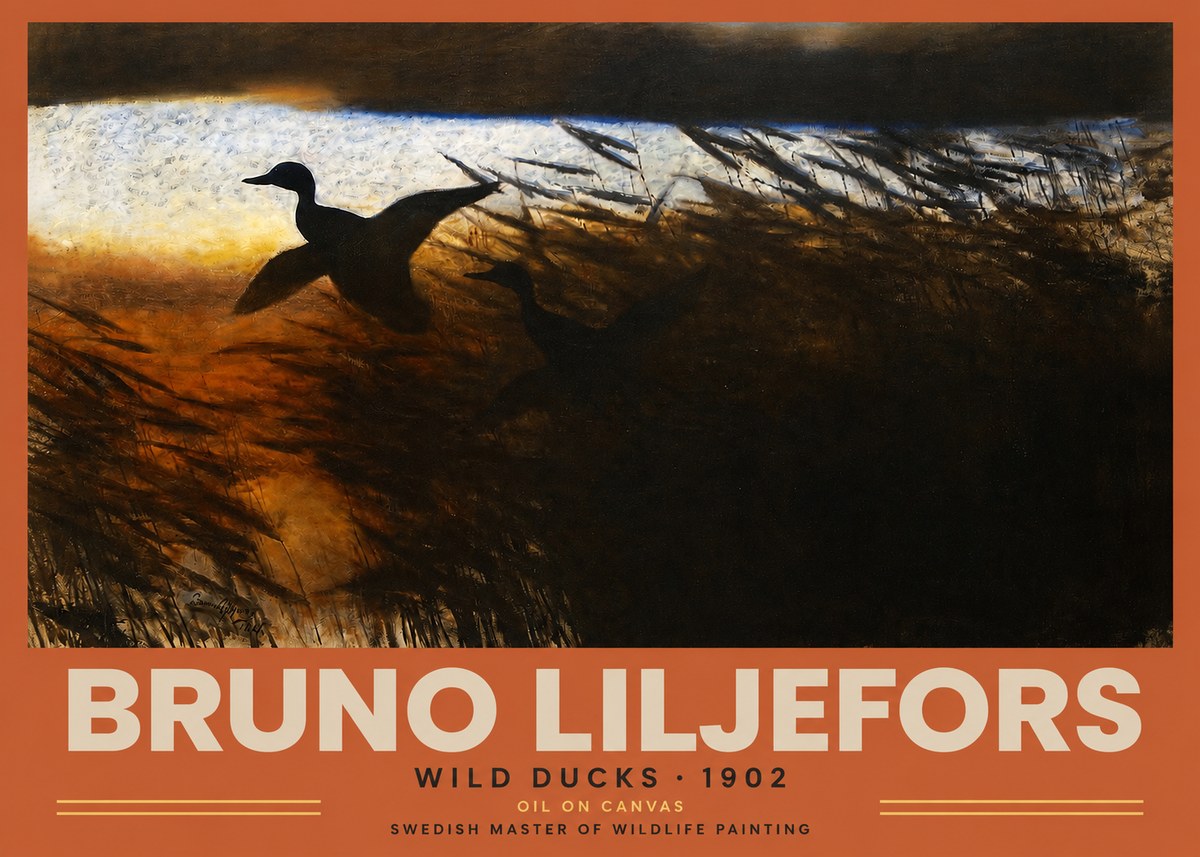 Bruno Liljefors Wild Ducks II No2 - Juliste