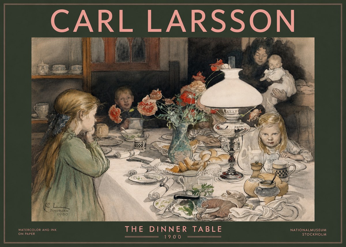 Carl Larsson The Dinner Table No3 - Juliste
