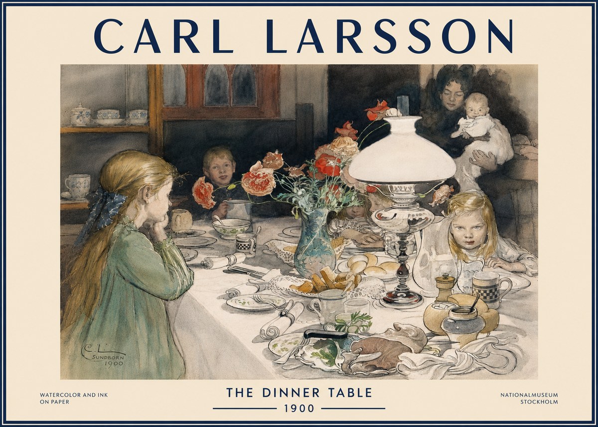 Carl Larsson The Dinner Table No4 - Juliste