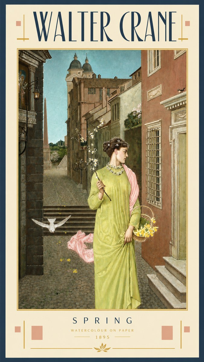 Walter Crane Spring No3 - Juliste