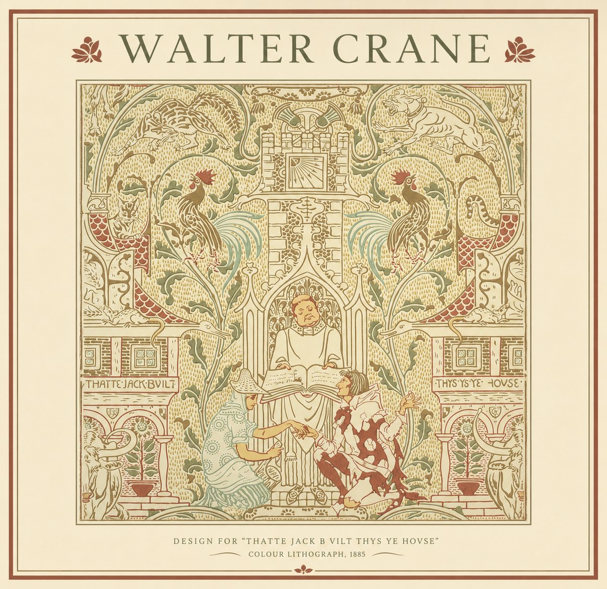 Walter Crane Design for "Thatte Jack B Vilt Thys Ye Hovse" No1 - Juliste