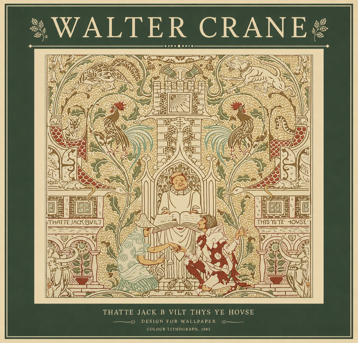 Walter Crane Design for "Thatte Jack B Vilt Thys Ye Hovse" No2 - Juliste