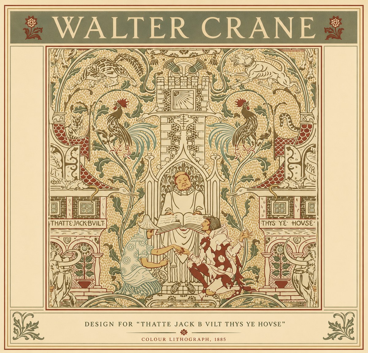 Walter Crane Design for "Thatte Jack B Vilt Thys Ye Hovse" No6 - Juliste