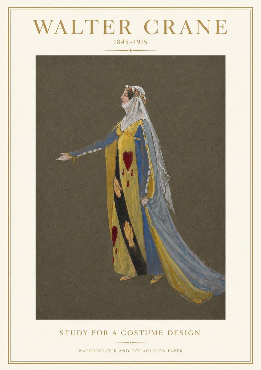 Walter Crane Study for a Costume Design No1 - Juliste