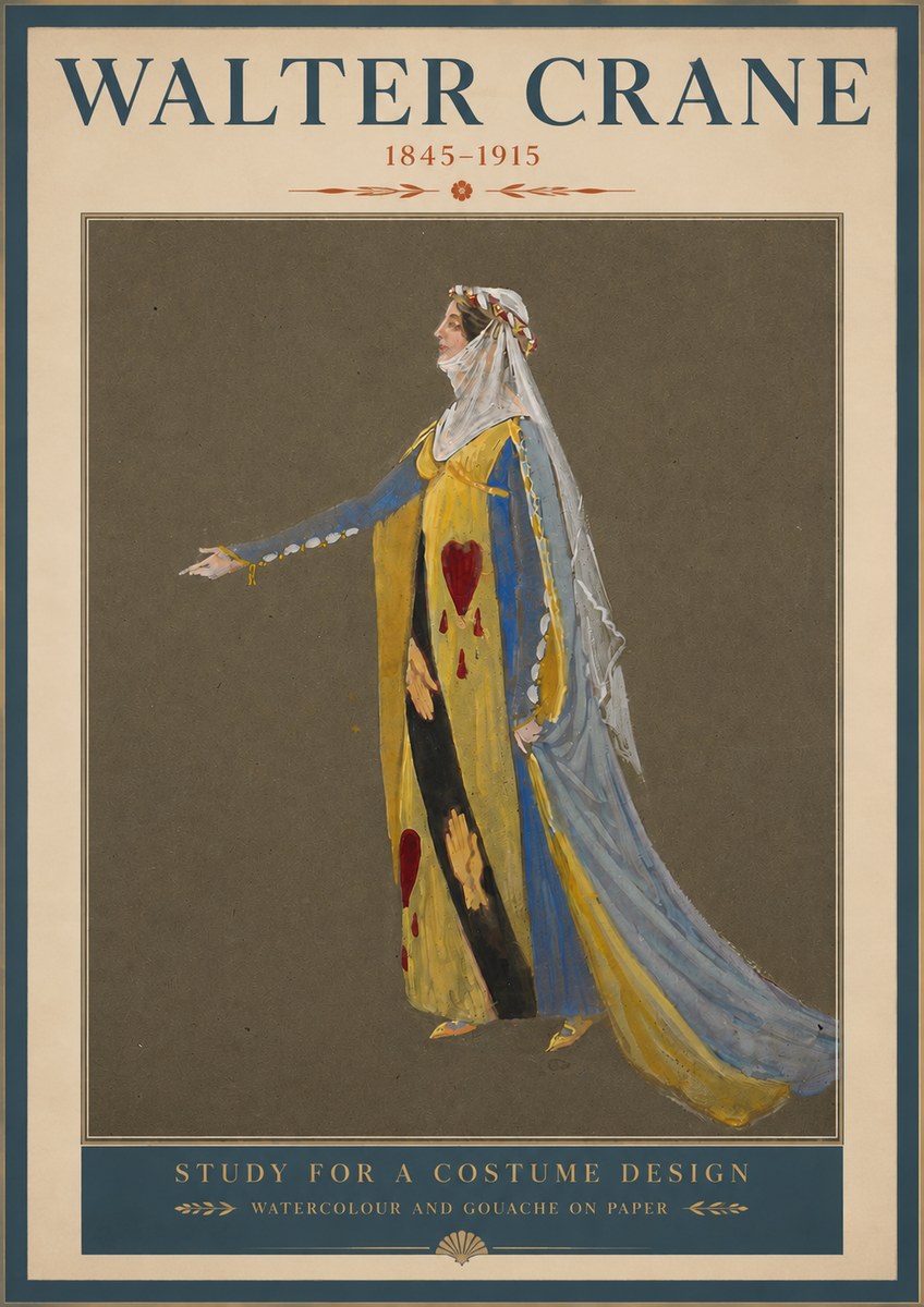 Walter Crane Study for a Costume Design No2 - Juliste