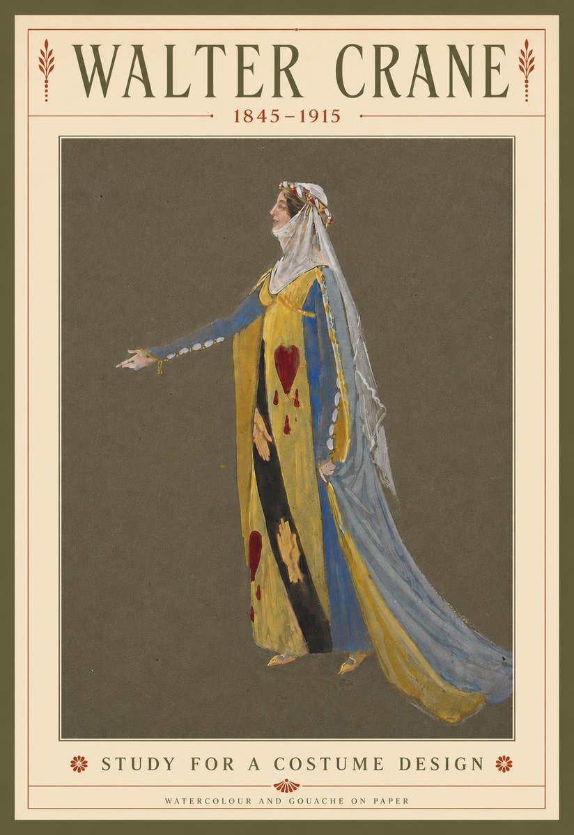Walter Crane Study for a Costume Design No3 - Juliste