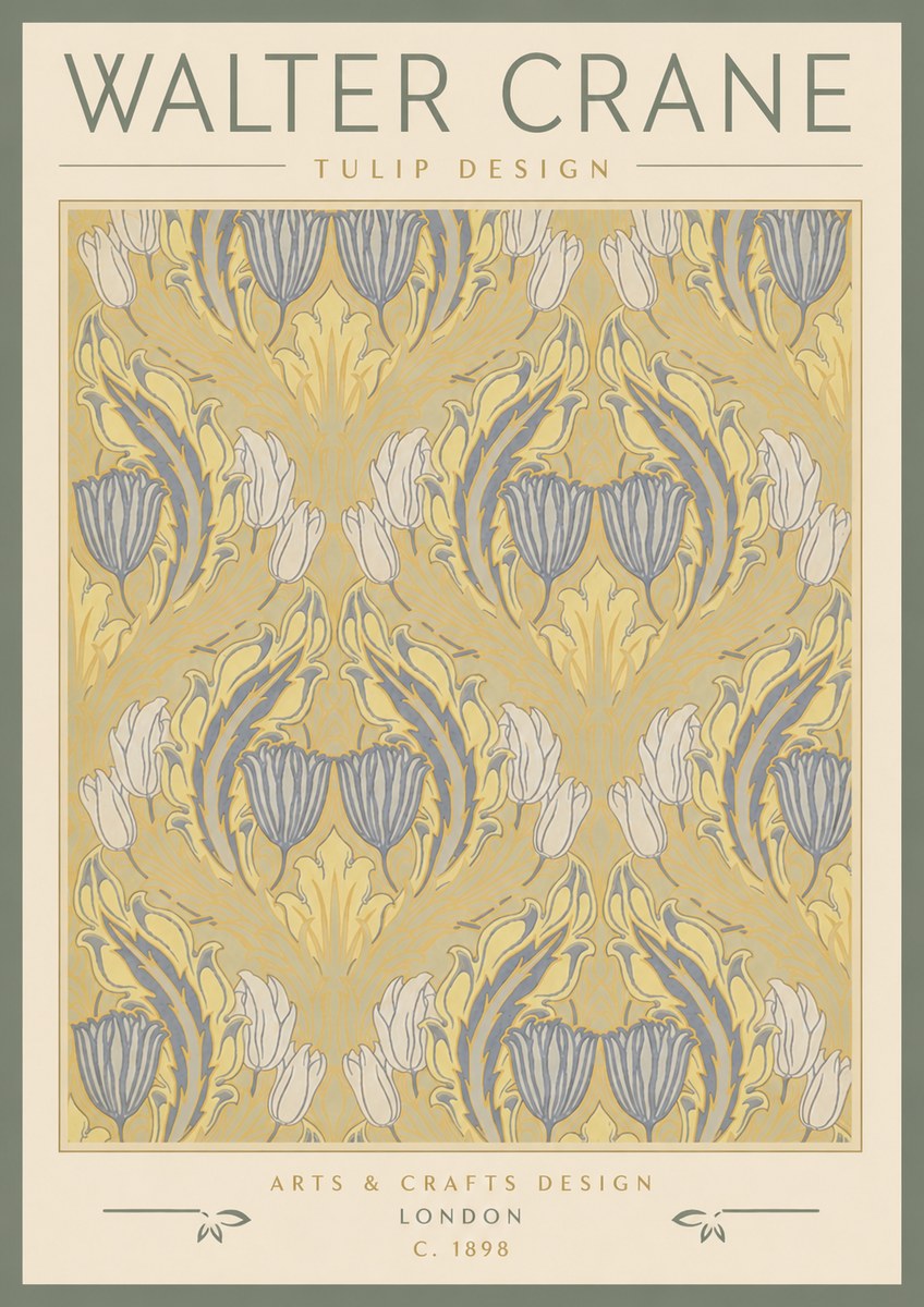 Walter Crane Tulip Design I No4 - Juliste