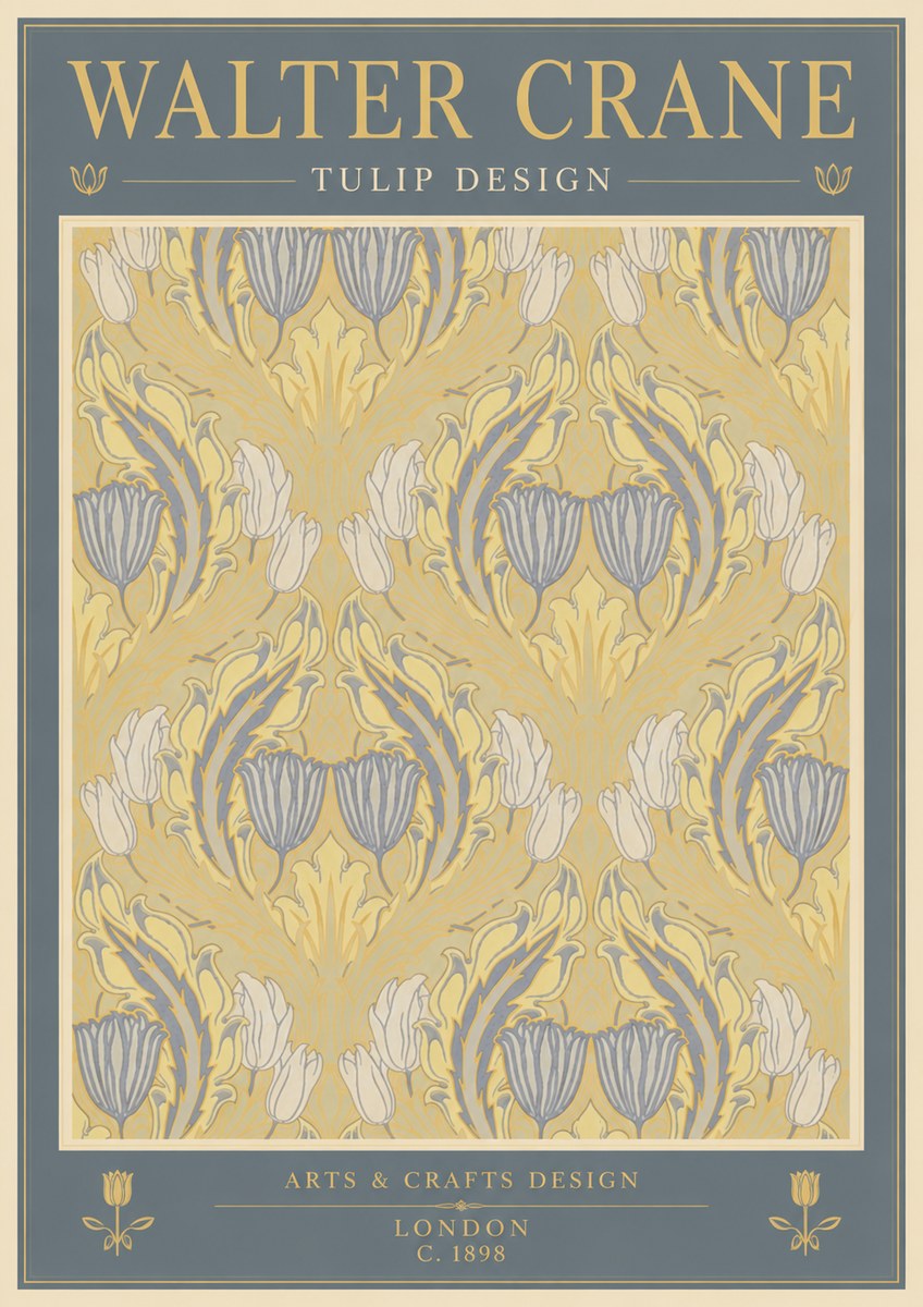 Walter Crane Tulip Design I No5 - Juliste