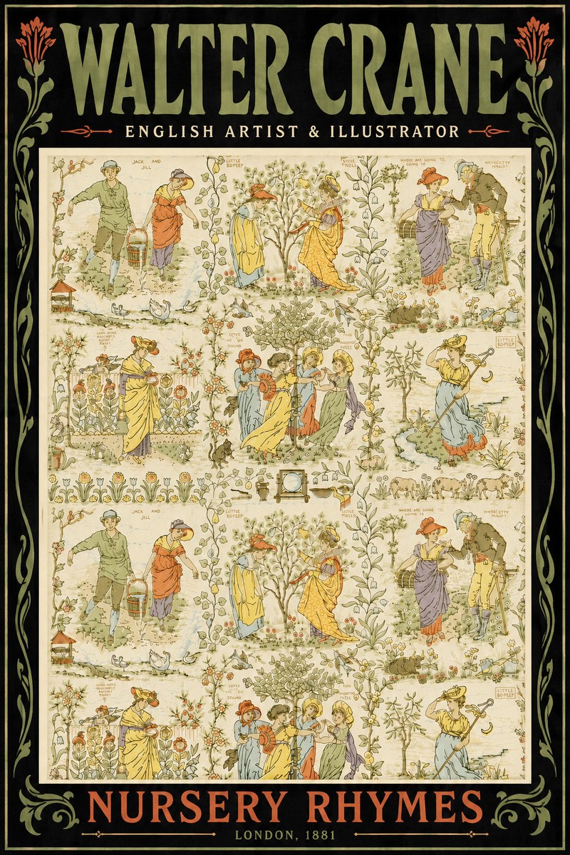 Walter Crane Nursery Rhymes No6 - Juliste
