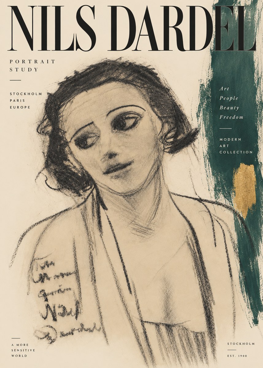 Nils Dardel Portrait Study No5 - Juliste