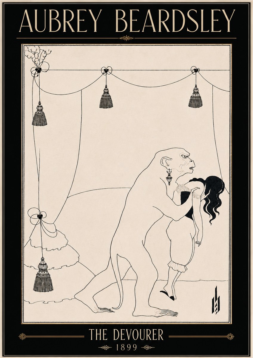 Aubrey Beardsley The Climax No5 - Juliste
