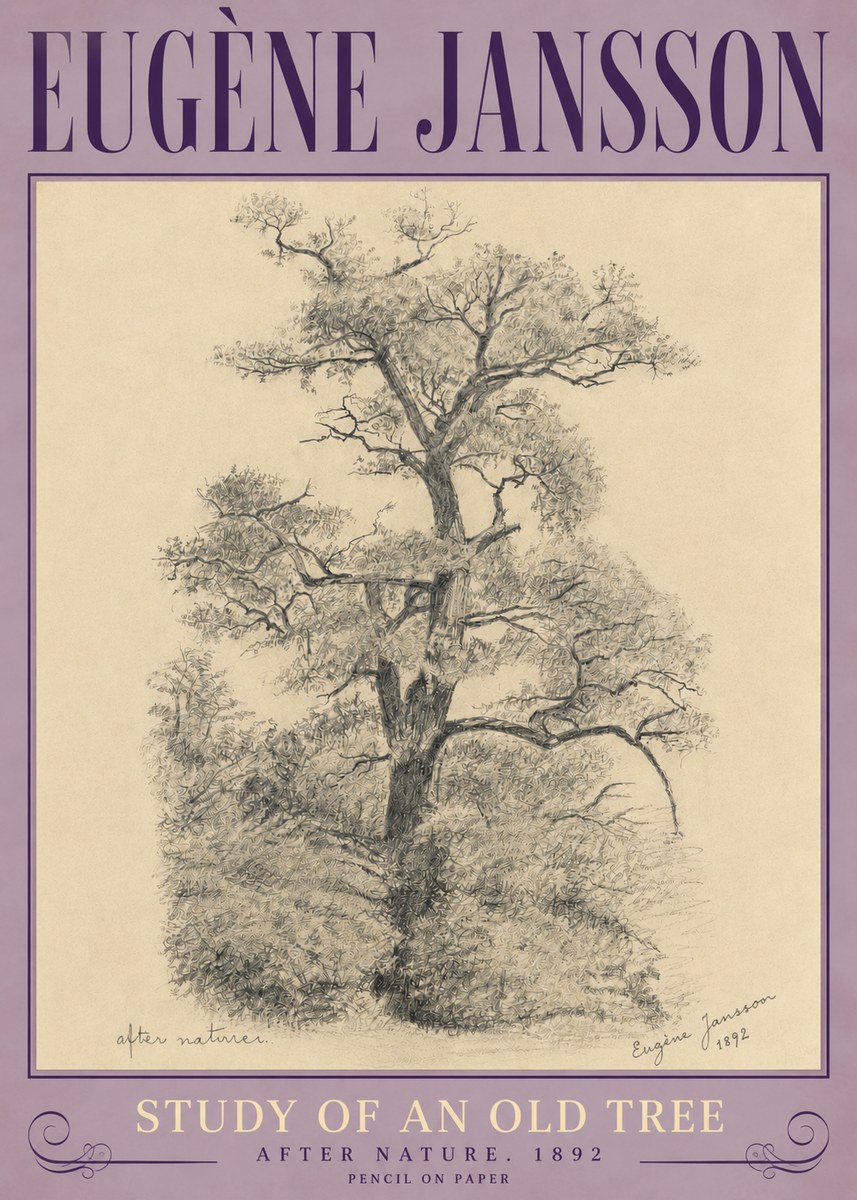 Eugène Jansson Study of an Old Tree No4 - Juliste