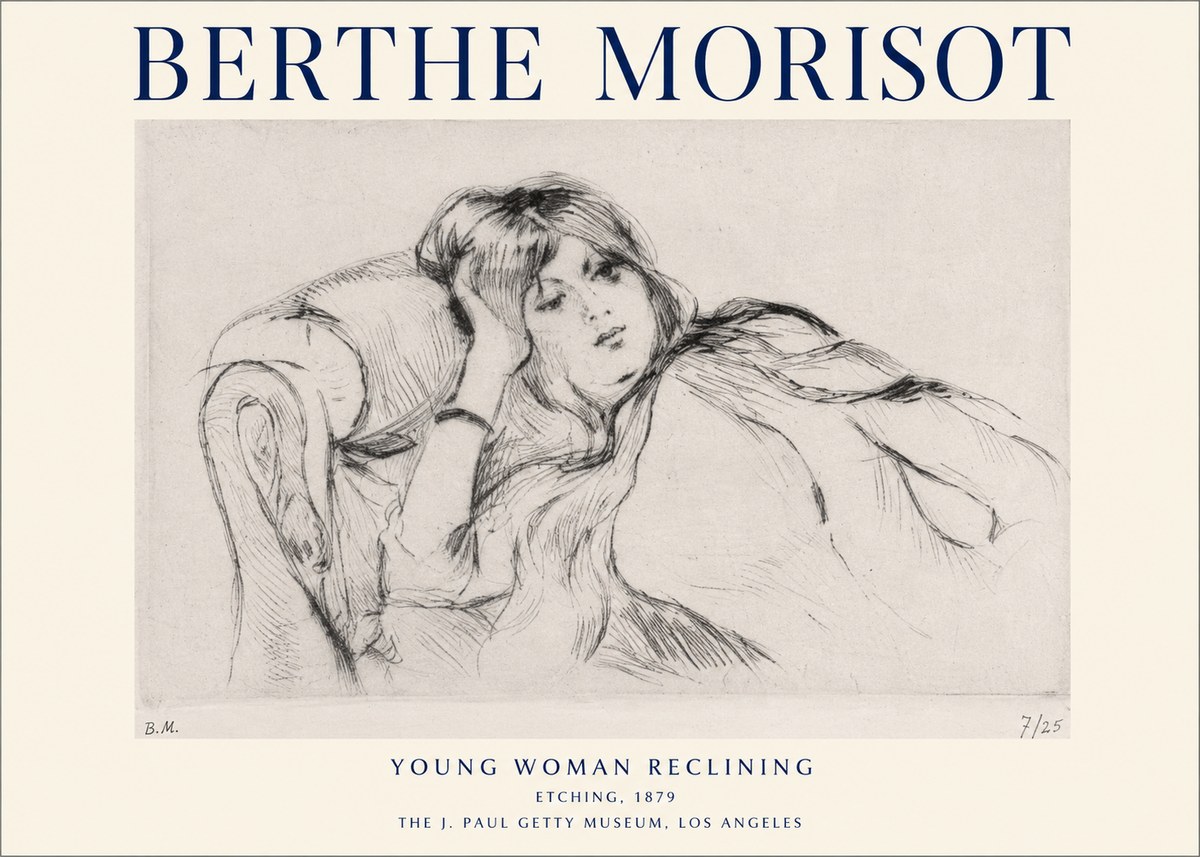 Berthe Morisot Young Woman Reclining I No1 - Juliste