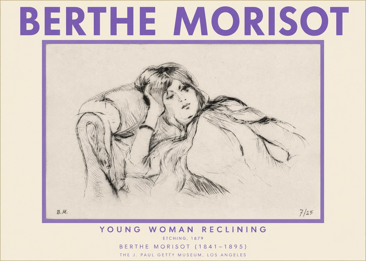 Berthe Morisot Young Woman Reclining I No2 - Juliste