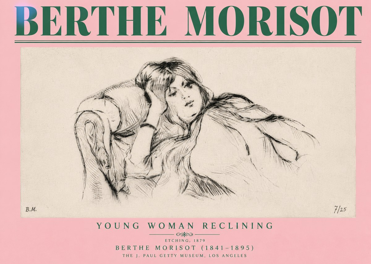 Berthe Morisot Young Woman Reclining I No4 - Juliste