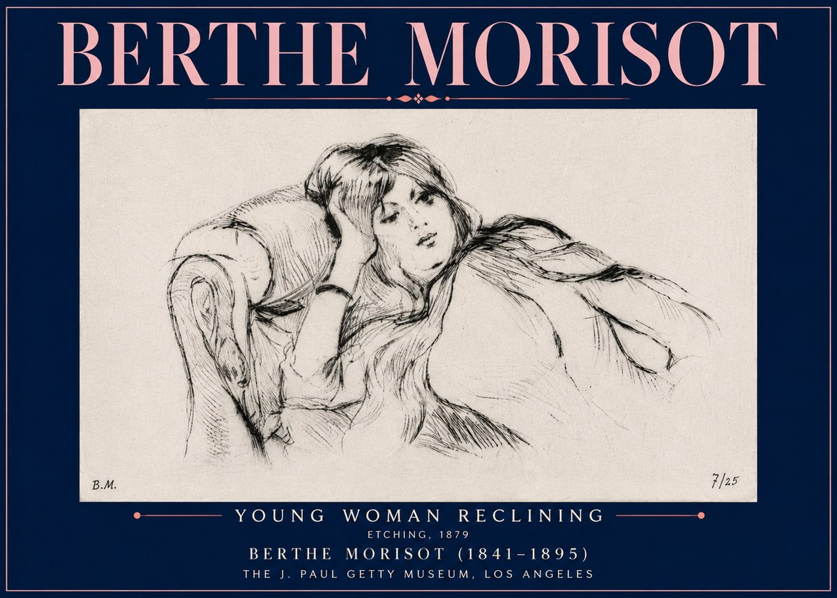 Berthe Morisot Young Woman Reclining I No5 - Juliste