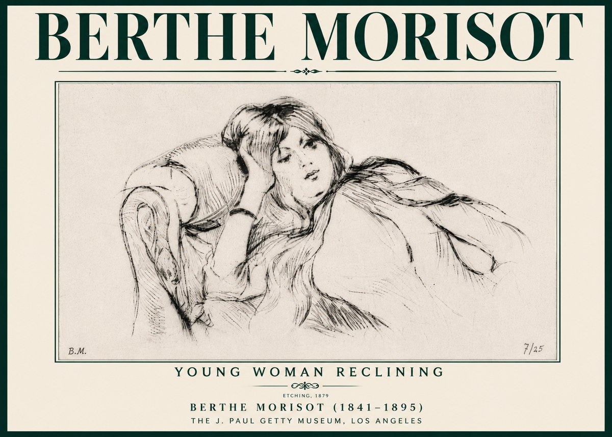 Berthe Morisot Young Woman Reclining I No6 - Juliste