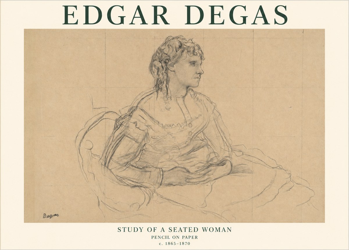 Edgar Degas Study of a Seated Woman No1 - Juliste