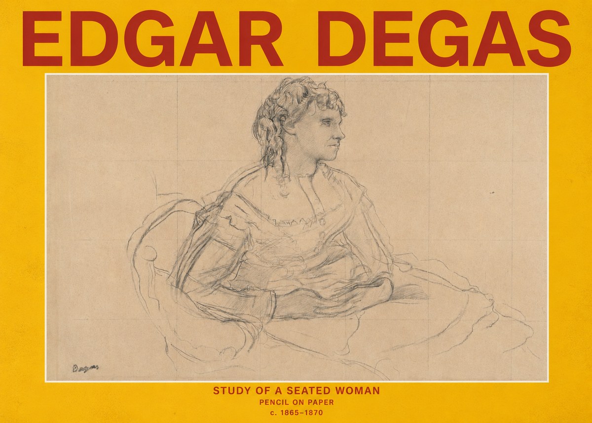 Edgar Degas Study of a Seated Woman No2 - Juliste