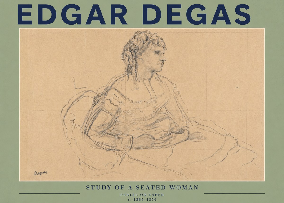 Edgar Degas Study of a Seated Woman No3 - Juliste