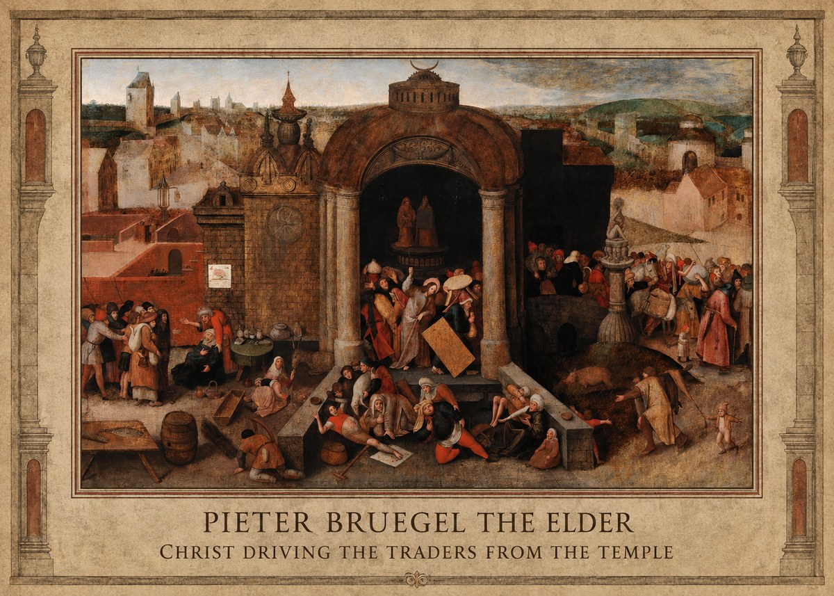 Pieter Bruegel Christ Driving the Traders from the Temple No1 - Juliste