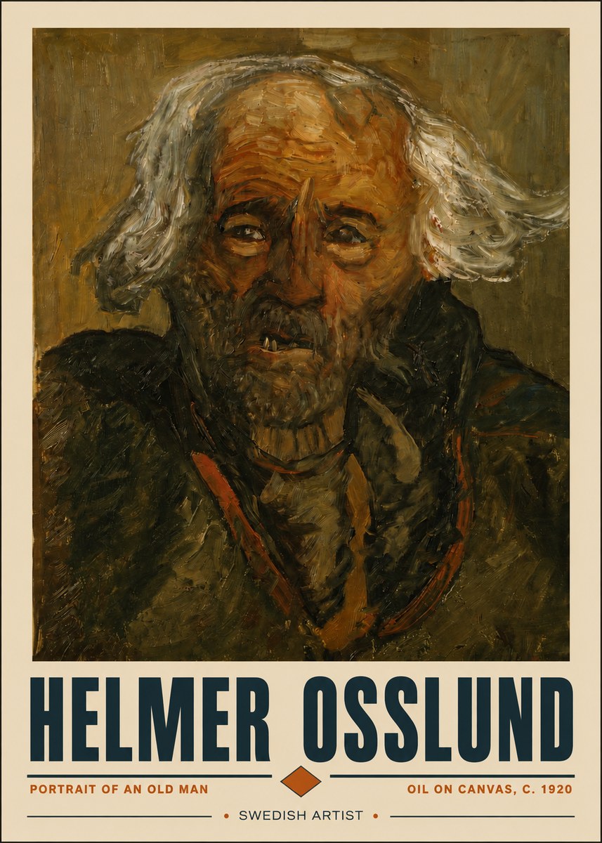 Helmer Osslund Portrait of an Old Man No4 - Juliste
