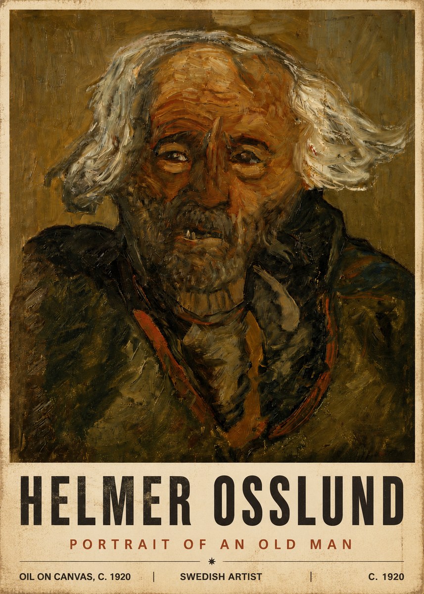 Helmer Osslund Portrait of an Old Man No6 - Juliste