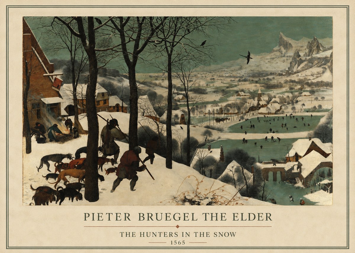 Pieter Bruegel The Hunters in the Snow I No1 - Juliste
