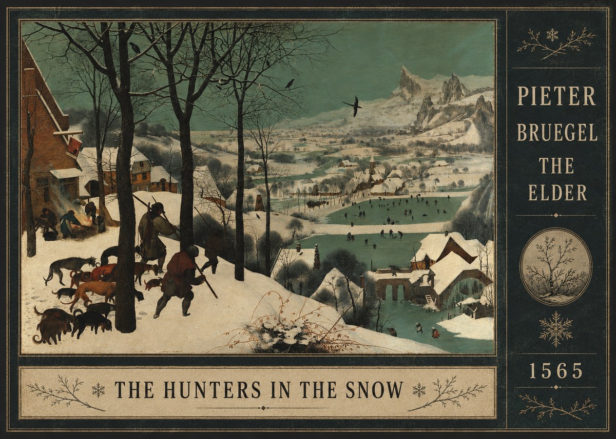 Pieter Bruegel The Hunters in the Snow I No4 - Juliste