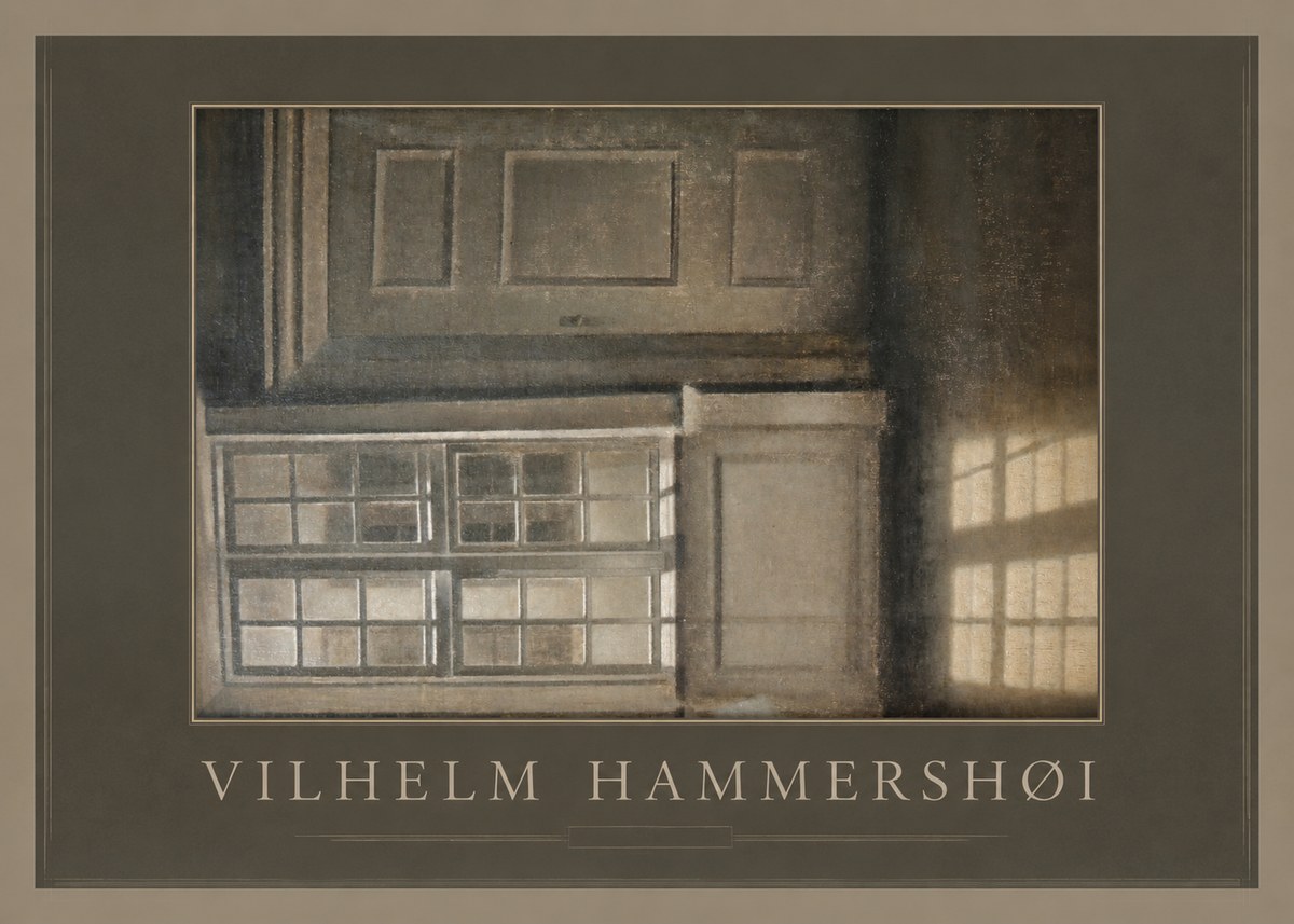 Vilhelm Hammershøi Interior with Window No1 - Juliste