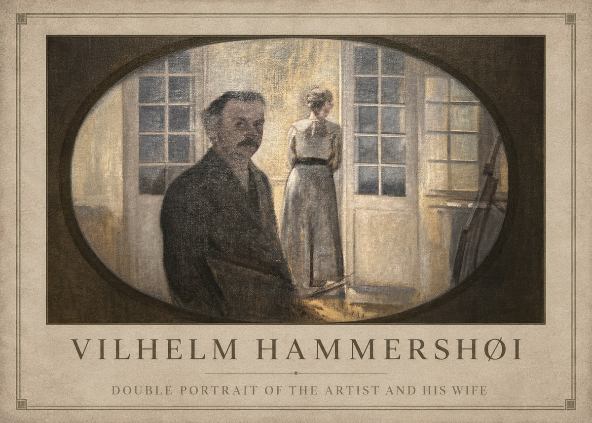 Vilhelm Hammershøi Double Portrait of the Artist and His Wife No1 - Juliste