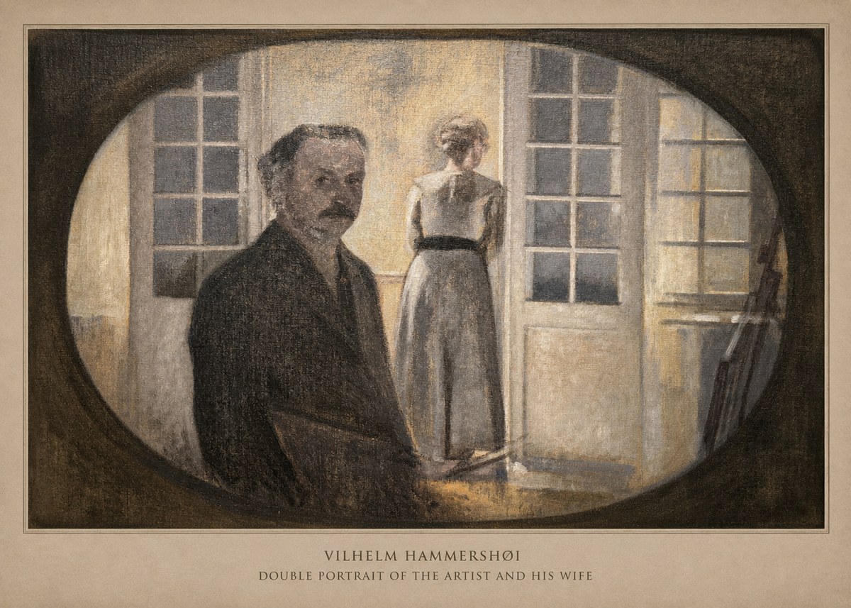 Vilhelm Hammershøi Double Portrait of the Artist and His Wife No6 - Juliste