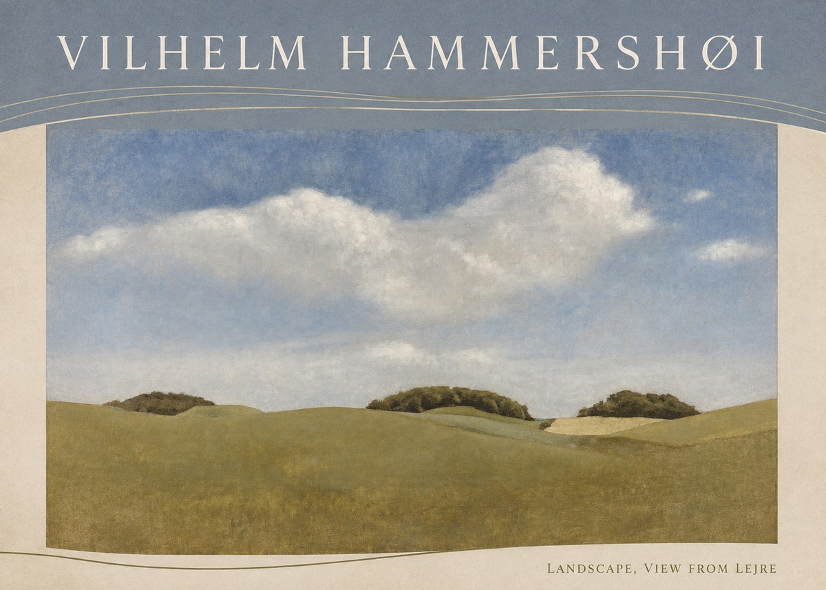 Vilhelm Hammershøi Landscape, View from Lejre No5 - Juliste
