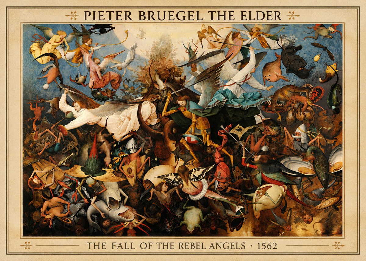 Pieter Bruegel The Fall of the Rebel Angels III No4 - Juliste
