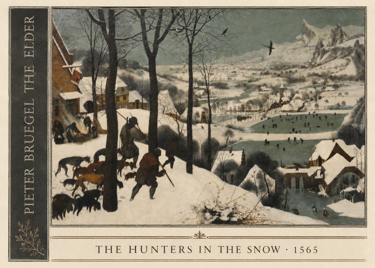 Pieter Bruegel The Hunters in the Snow II No2 - Juliste