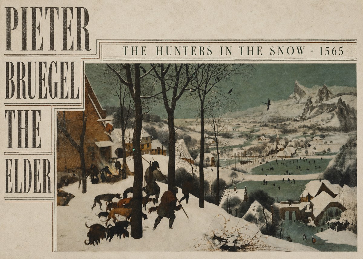 Pieter Bruegel The Hunters in the Snow II No5 - Juliste