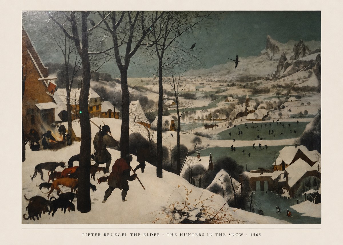 Pieter Bruegel The Hunters in the Snow II No6 - Juliste