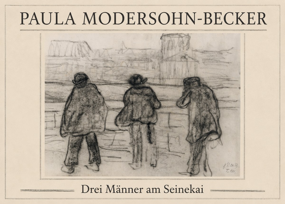 Paula Modersohn-Becker Drei Männer Am Seinekai No1 - Juliste