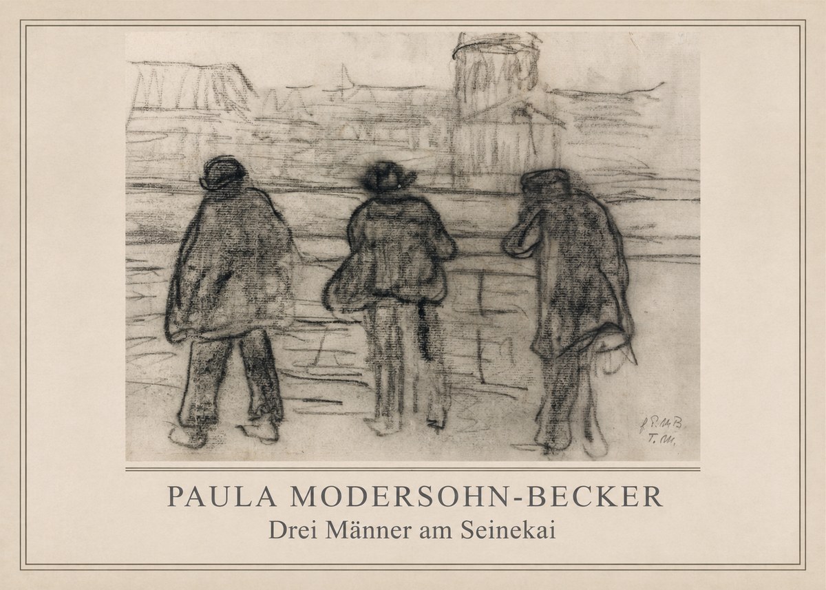 Paula Modersohn-Becker Drei Männer Am Seinekai No2 - Juliste