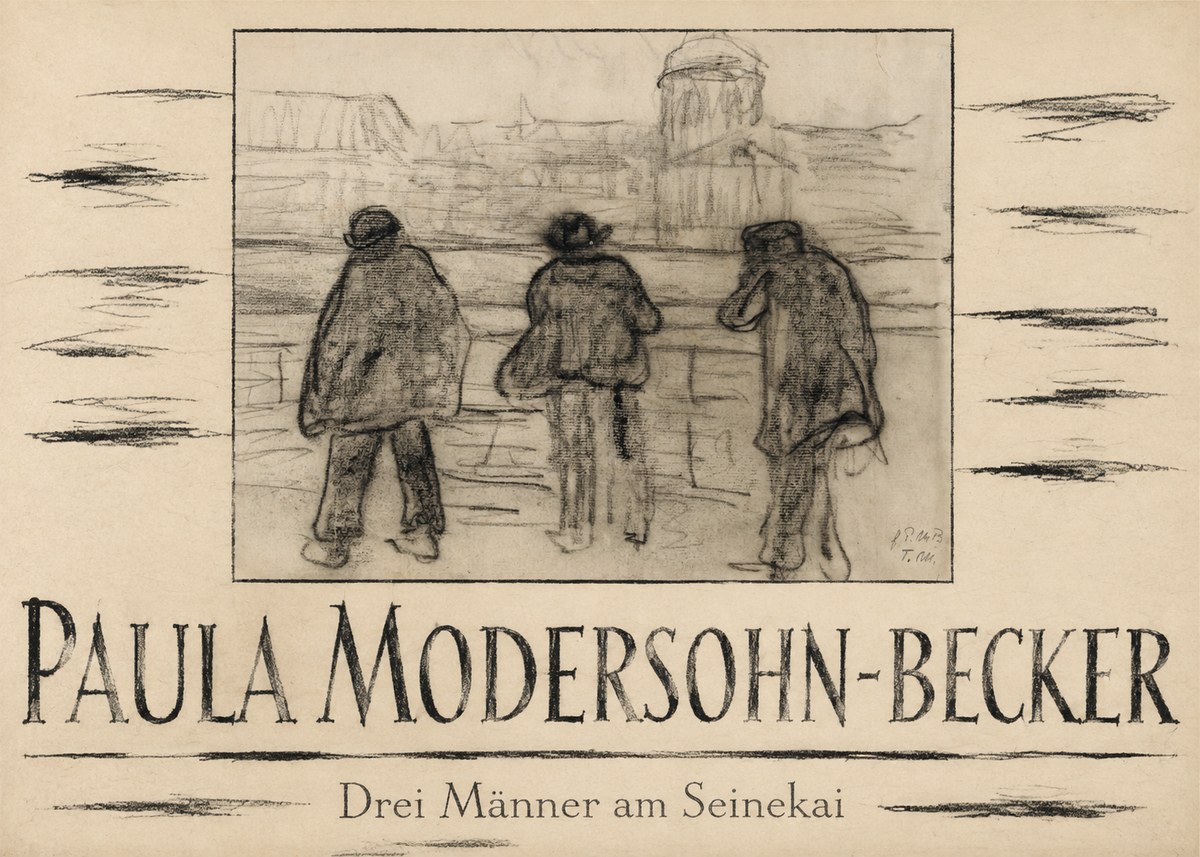 Paula Modersohn-Becker Drei Männer Am Seinekai No4 - Juliste