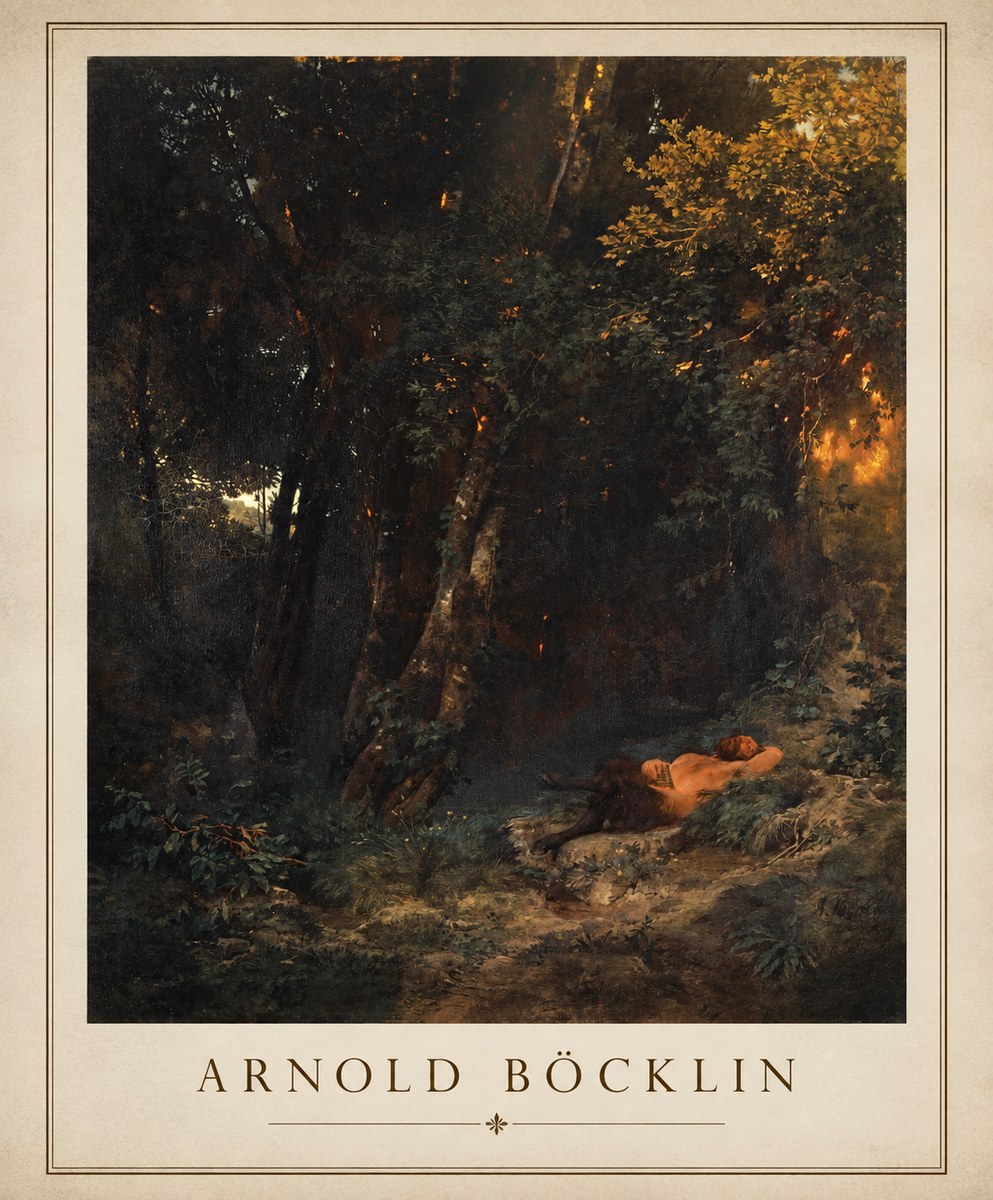 Arnold Böcklin A Faun Asleep No1 - Juliste