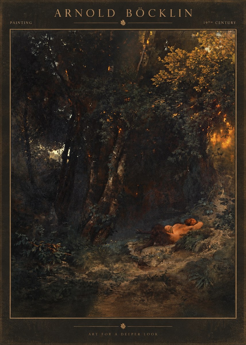 Arnold Böcklin A Faun Asleep No2 - Juliste