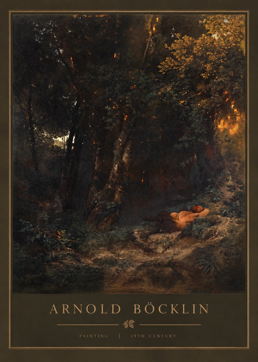 Arnold Böcklin A Faun Asleep No3 - Juliste