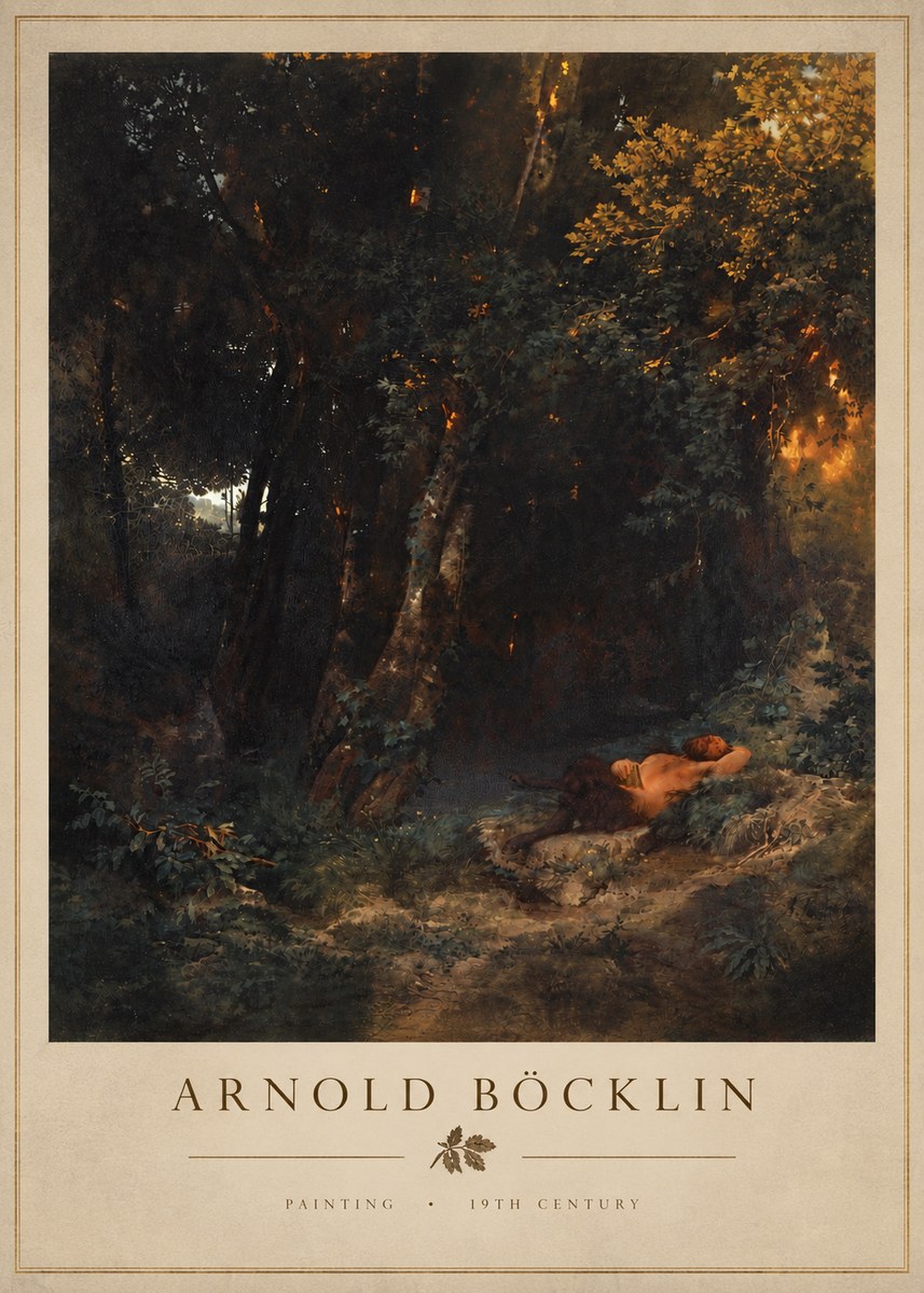 Arnold Böcklin A Faun Asleep No4 - Juliste
