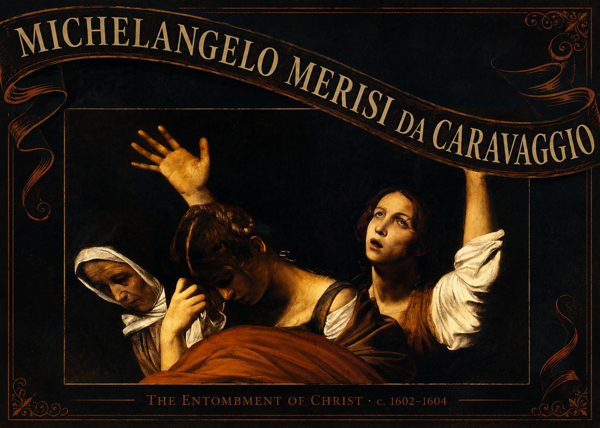 Michelangelo Merisi da Caravaggio The Entombment of Christ I No6 - Juliste