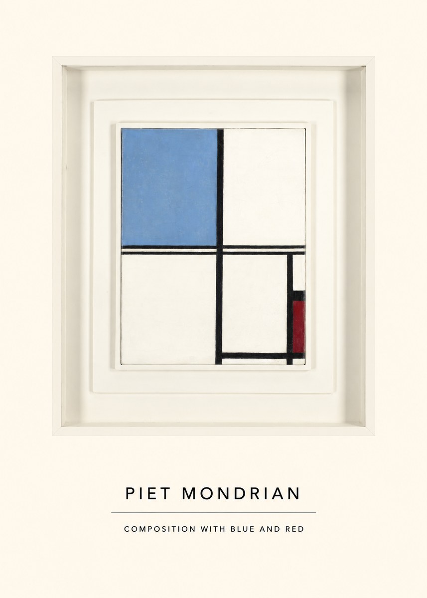 Piet Mondrian Composition with Blue and Red No4 - Juliste