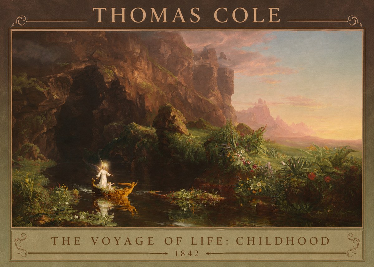 Thomas Cole The Voyage of Life: Childhood III No1 - Juliste