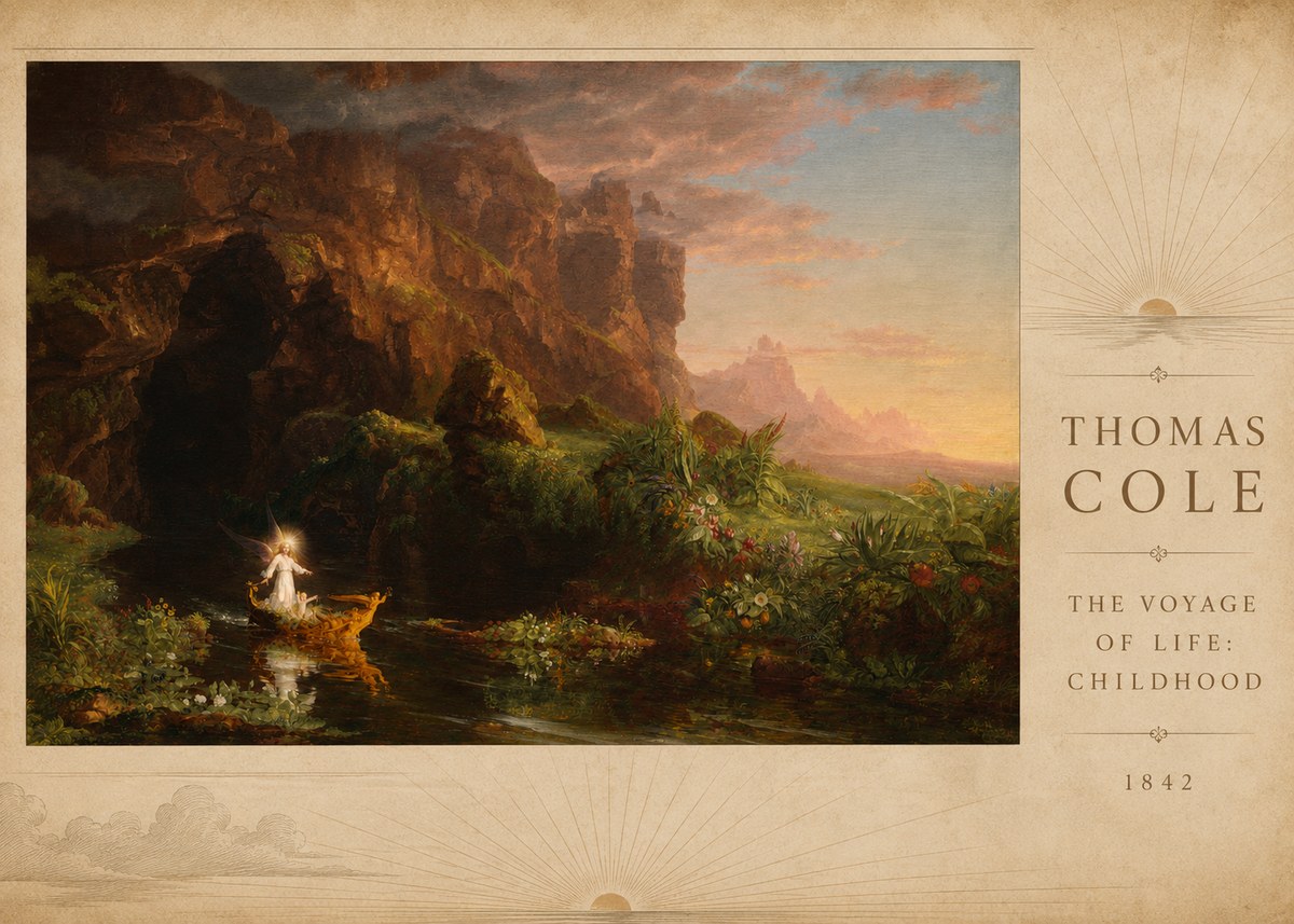 Thomas Cole The Voyage of Life: Childhood III No3 - Juliste